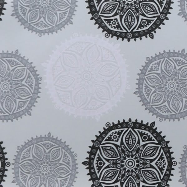 Raved tafelzeil mandala design grijs