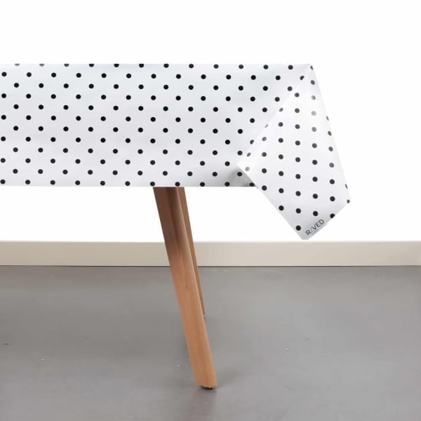 Raved Oilcloth - Black Dots