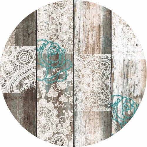 Raved Round Oilcloth ø 160 cm - Wood Look Lace