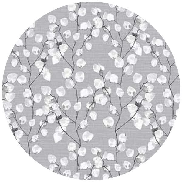 Raved Round Oilcloth ø 160 cm - Spring Flowers Gray