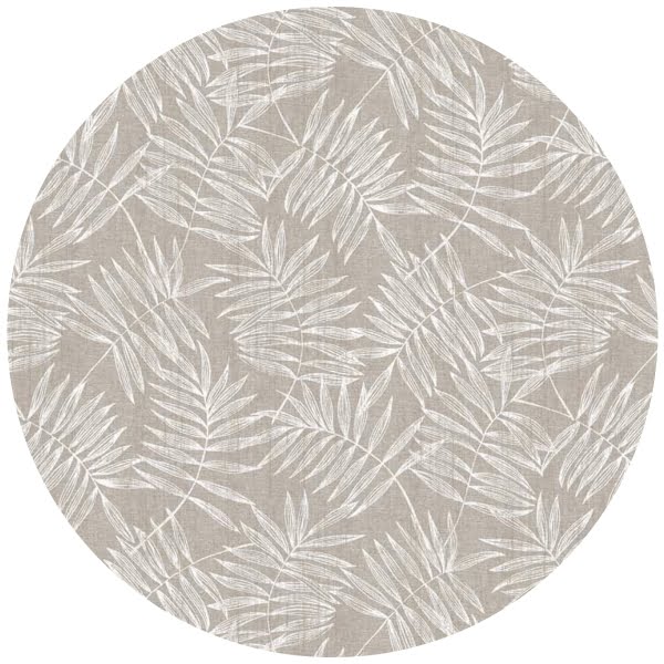 Raved Round Oilcloth ø 160 cm - Flowers Design Beige