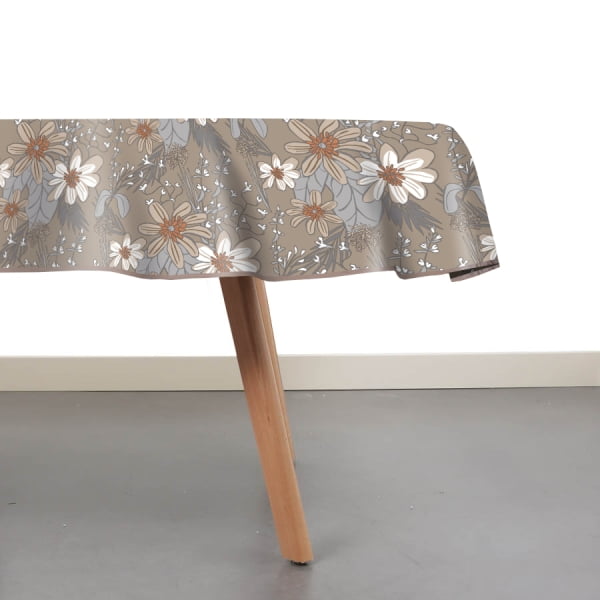 Raved Round Oilcloth ø 160 cm - Drawn Flowers