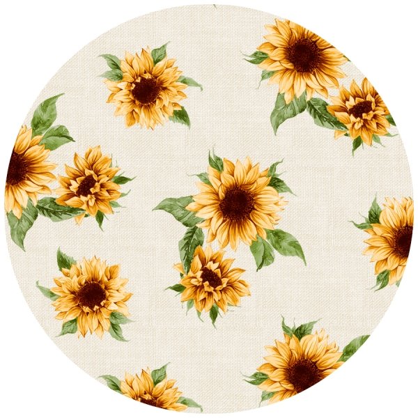 Raved Round Oilcloth ø 160 cm - Sunflower